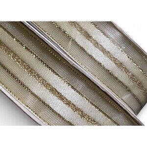 Celebrate It Metallic Gold 5/8 In Striped Ribbon | 8 Yds | 2 Rolls